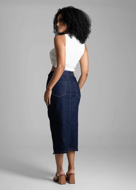 Saia Jeans Sawary Midi - 282009
