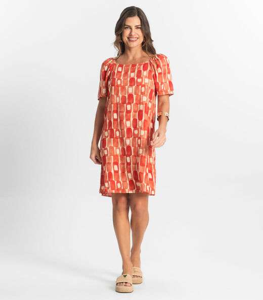 Vestido Feminino Estampado Select Laranja