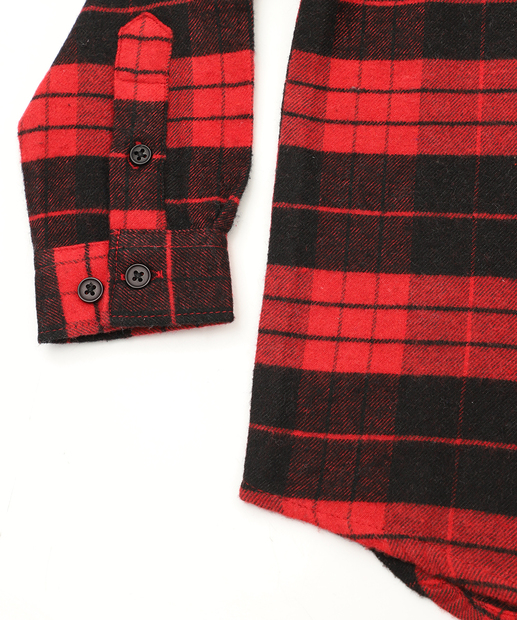 Camisa Infantil Xadrez Flanelada Marisa Tam 1 a 3 Vermelha
