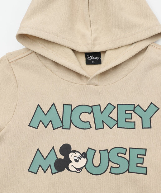 Blusão Infantil Moletom Flanelado Capuz Disney Tam 1 a 3 Bege