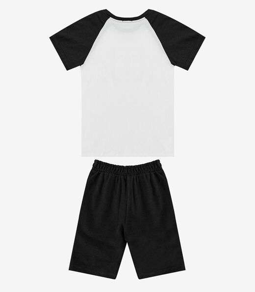 Conjunto Infantil Camiseta com Bermuda Trick Nick Preto