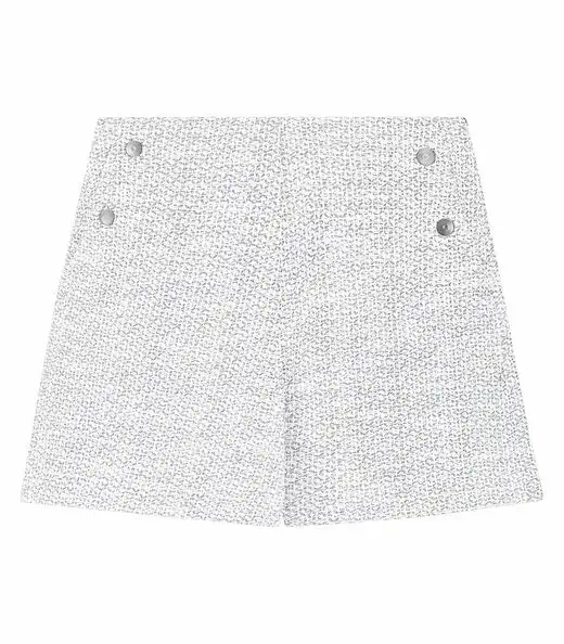 Shorts Feminino de Tweed Shine Endless Branco