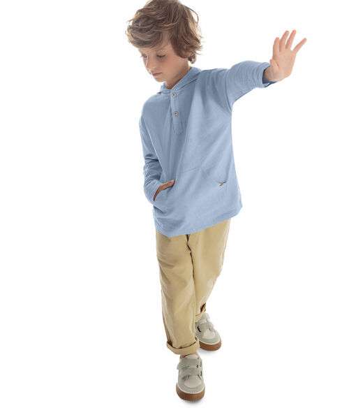 Camisa Infantil Manga Longa Com Capuz Trick Nick Azul
