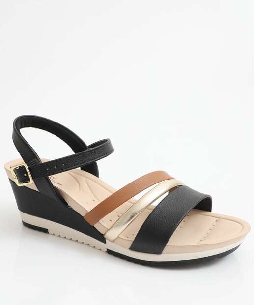 Image_Sandália Feminina Plataforma Recorte Modare Preto