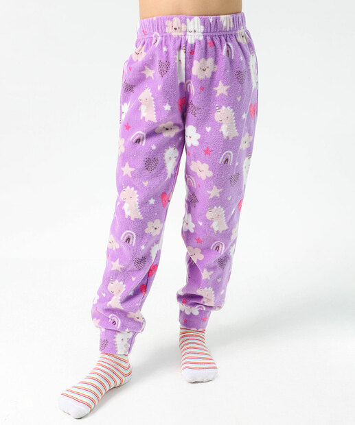 Pijama Infantil Dinossauro Marisa Tam 04 ao 10 Off White Lilás