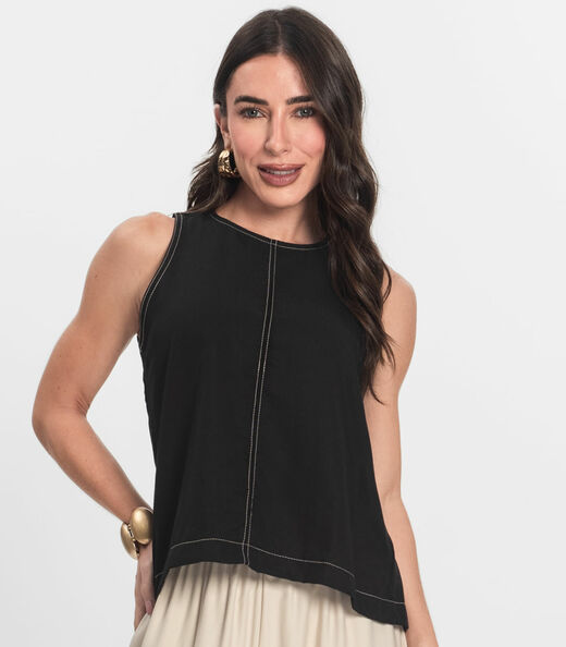 Image_Regata Feminina Curta Decote Redondo Endless Preto