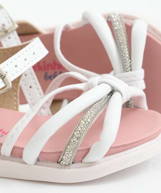 Sandália Infantil Strass Molekinha Branco