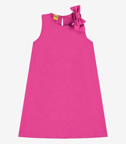 Vestido infantil em Crepe Light Rovi Kids Rosa