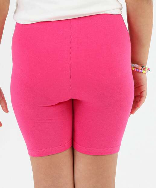 Bermuda Infantil Ciclista Básica Tam 4 a 10 Rosa