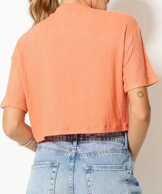 Blusa Feminina Canelada Manga Curta Marisa