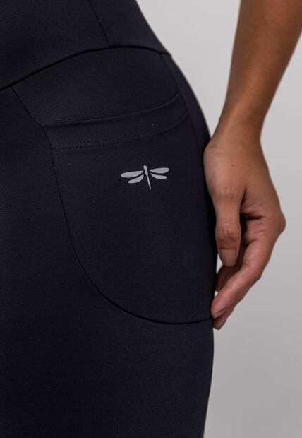 Calça Legging Suplex Poliamida Com Bolso Preto Salvatore