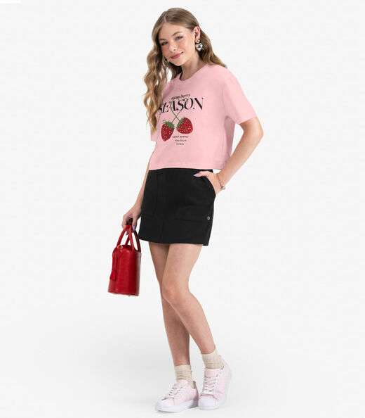 Image_Camiseta Juvenil Manga Curta em Meia Malha Minty Rosa