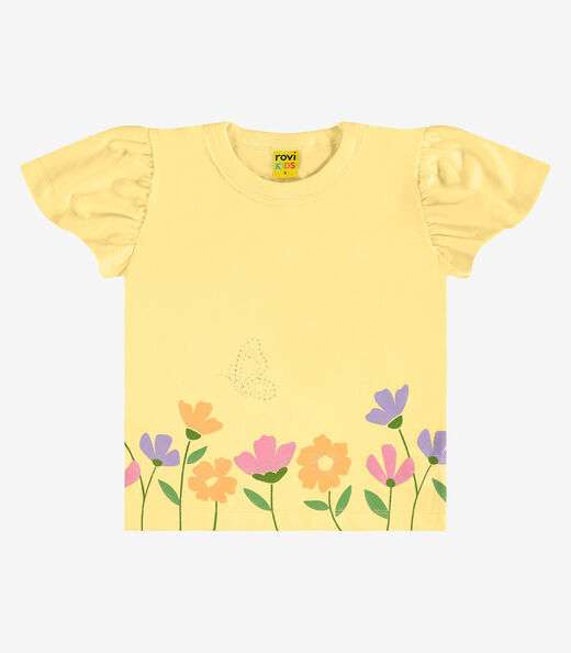 Blusa Infantil em Meia Malha Rovi Kids Amarelo