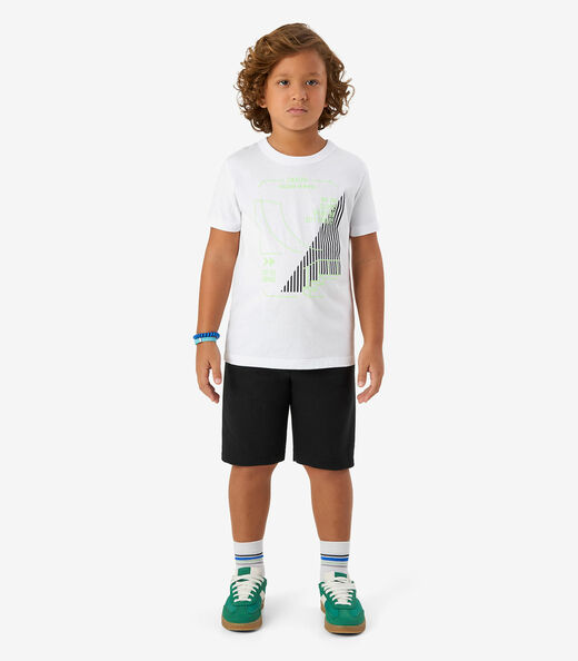 Camiseta Infantil Menino Meia Malha Rovi Kids Branco