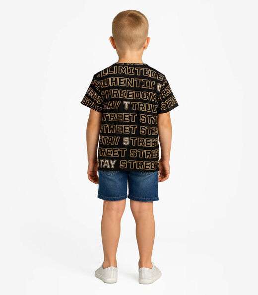 Camiseta Infantil Masculina Infinita Cor Preto