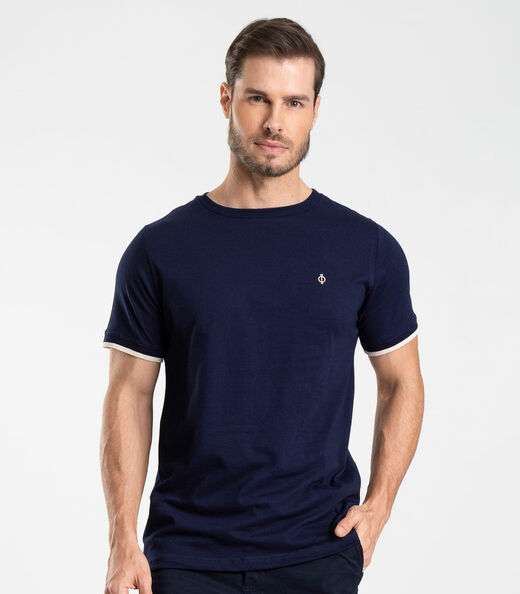 Camiseta Meia Malha Masculina Diametro Azul