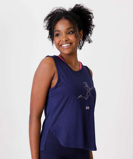Blusa Regata Feminina Fitness Estampada Marisa