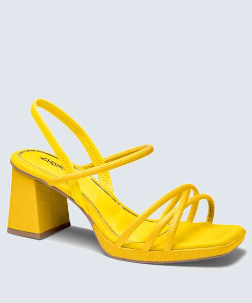 Sandália Salto Grosso Feminina Textura Mississipi 