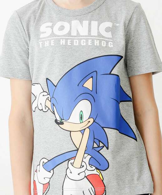 Camiseta Infantil Estampa Sonic Tam 4 a 10