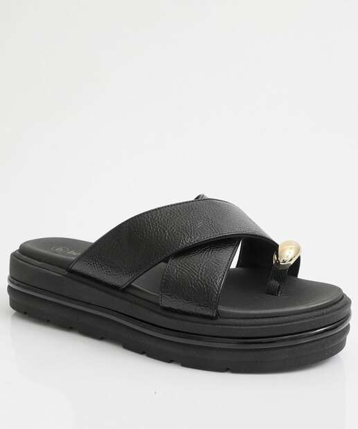 Image_Tamanco Feminino Flatform Verniz Bebecê Preto