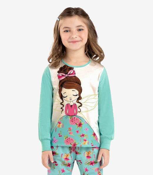 Pijama Infantil Feminino Fada Rovi Kids Bege