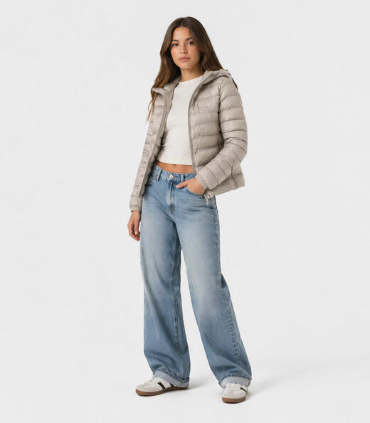 Jaqueta Juvenil Feminina Com Capuz Sea Surf Bege