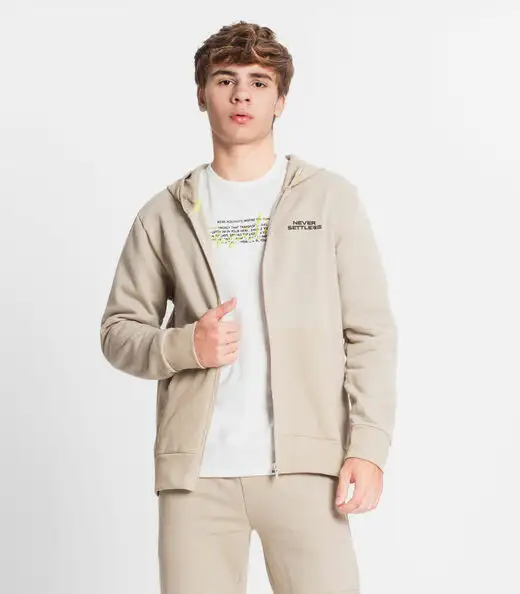 Jaqueta Juvenil Com Capuz Minty Bege