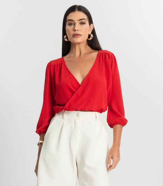 Image_Blusa Feminina Manga 3/4 Rovitex Vermelho