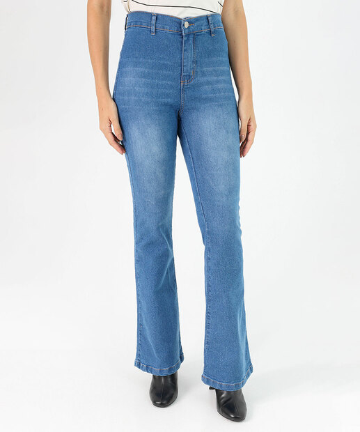 Calça Jeans Flare Feminina Cintura Alta