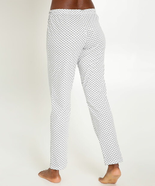 Pijama Feminino Estampa Poá E Frase Manga Curta