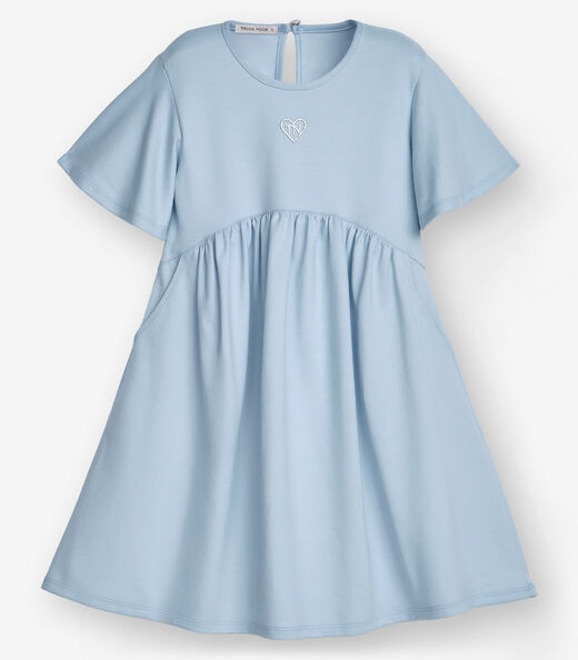 Vestido Moletinho Denim Menina Trick Nick Azul