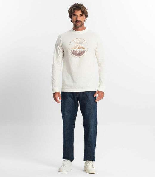 Camiseta Masculina Manga Longa Diametro Bege