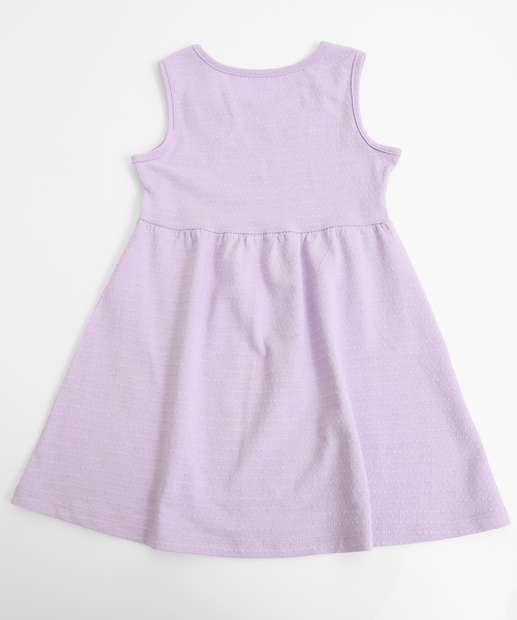 Vestido Infantil Babado Textura Marisa Tam 1 a 3 Lilás
