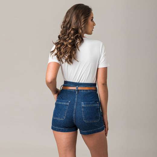 Shorts Jeans Clochard Pregas Feminino Disparate
