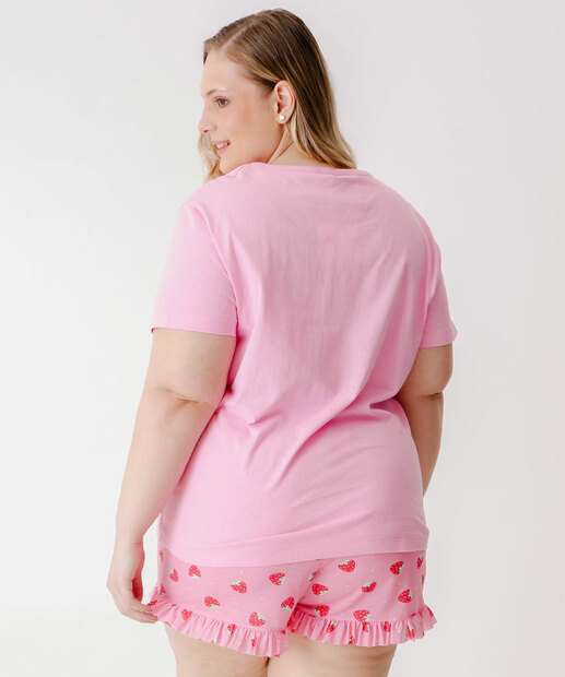Pijama Plus Size Feminino Estampa Morango Marisa