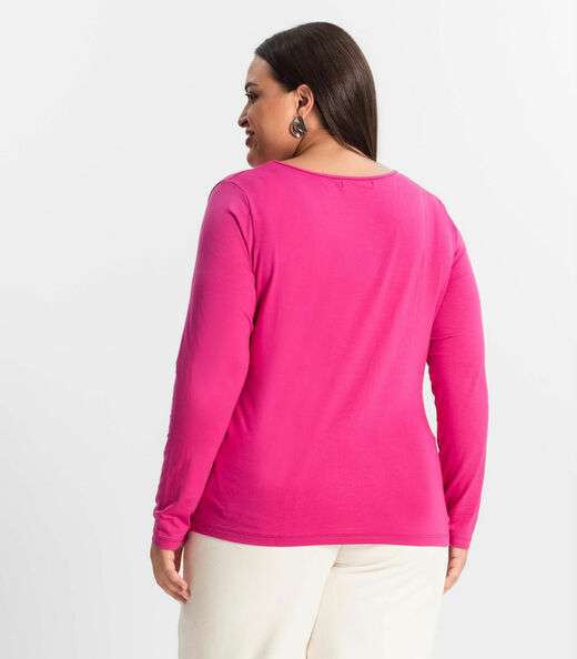 Blusa Manga Longa Viscotorcion Secret Glam Rosa