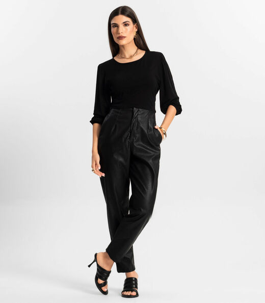 Blusa Feminina Manga 3/4 Endless Preto