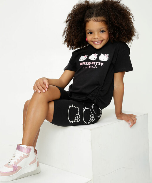 Bermuda Infantil Ciclista Hello Kitty Sanrio Tam 4 a 10