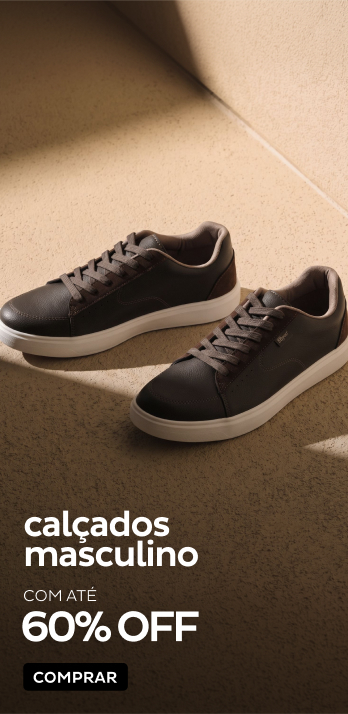 Calçados Masculinos com até 60% OFF Calçados Masculinos com até 60% OFF