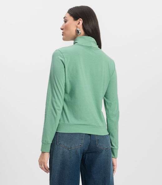 Blusão Gola Alta Infinita Cor Feminino Verde