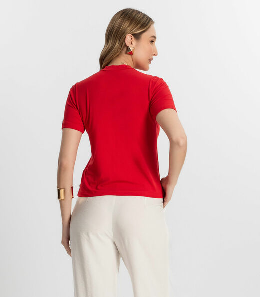 Blusa De Viscotorcion Básica Feminina Endless Vermelho