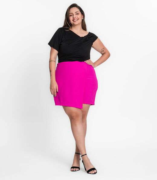Blusa Feminina Plus Size Em Malha Soft Secret Glam Preto