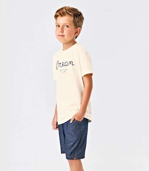 Image_Conjunto Infantil Camiseta Com Bermuda Trick Nick Bege