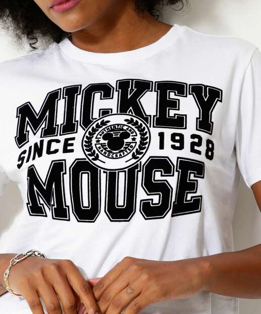 Blusa Cropped Feminina Estampa Mickey Disney 