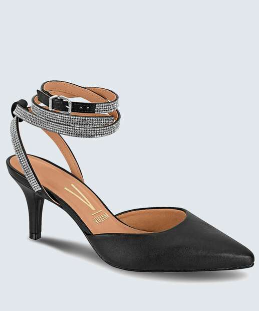 Scarpin Feminino Slingback Salto Fino Strass Vizzano 