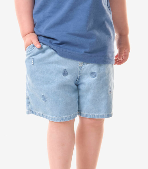 Conjunto Infantil Camiseta Com Bermuda Trick Nick Azul