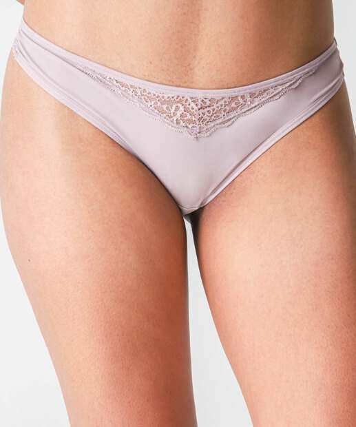 Calcinha Fio Dental Recorte Renda Marisa Lilás
