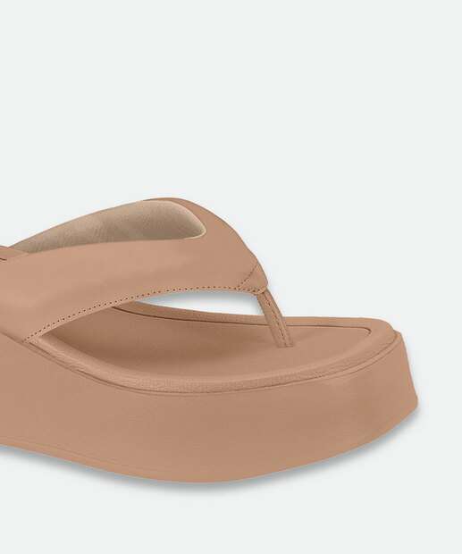 Tamanco Feminino Flatform Beira Rio Bege