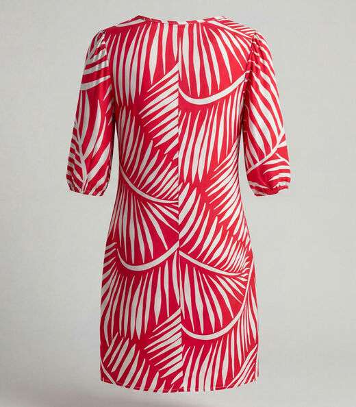 Vestido Midi Com Manga Flare 3/4 Infinita Cor Vermelho