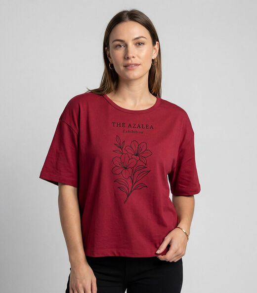 Image_Blusa Feminina Com Estampa Localizada Infinita Cor Vermelho